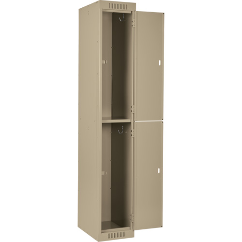 Clean Line Lockers, 2 -tier, Bank of 4, 48" x 18" x 72", Steel, Beige, Rivet (Assembled) Toolneeds Inc.