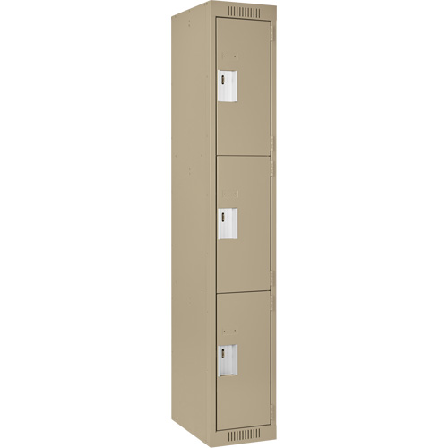 Casiers Clean Line, 3 niveaux, 12" x 18" x 72", Acier, Beige, Rivet (assembl&eacute;) Toolneeds Inc.