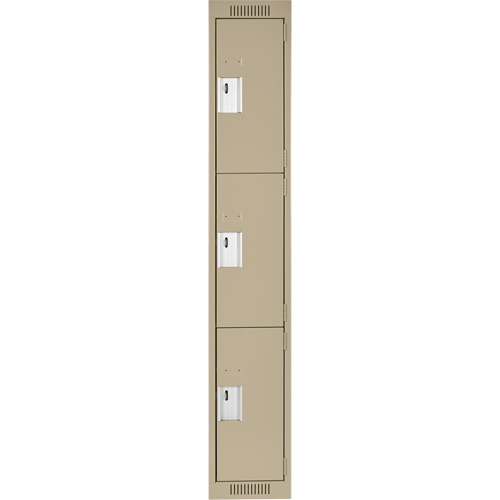 Casiers Clean Line, 3 niveaux, 12" x 18" x 72", Acier, Beige, Rivet (assembl&eacute;) Toolneeds Inc.