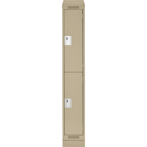 Casiers Clean Line, 2 niveaux, 12" x 18" x 82", Acier, Beige, Rivet (assembl&eacute;) Toolneeds Inc.
