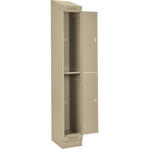 Clean Line Lockers, 2 -tier, Bank of 4, 48" x 18" x 82", Steel, Beige, Rivet (Assembled) Toolneeds Inc.