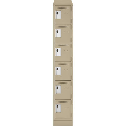 Petits casiers Clean Line, 6 niveaux, 12" x 18" x 82", Acier, Beige, Rivet (assembl&eacute;) Toolneeds Inc.