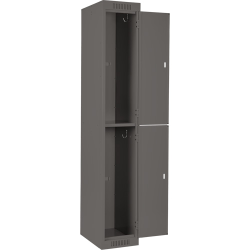 Clean Line Lockers, 2 -tier, Bank of 3, 36" x 18" x 72", Steel, Charcoal, Rivet (Assembled) Toolneeds Inc.
