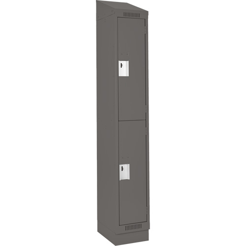 Clean Line Lockers, 2 -tier, 12" x 18" x 82", Steel, Charcoal, Rivet (Assembled) Toolneeds Inc.
