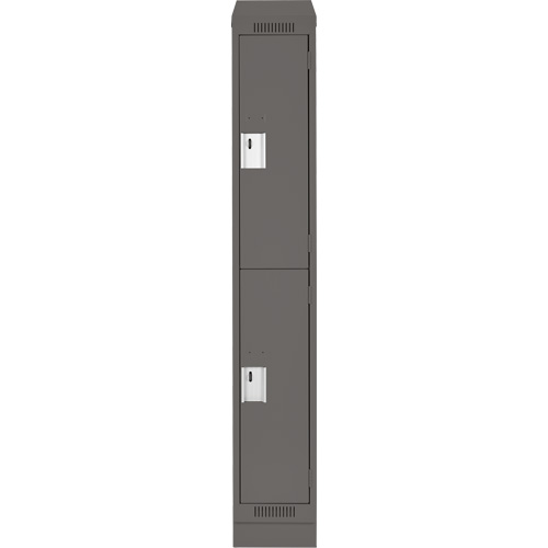 Clean Line Lockers, 2 -tier, 12" x 18" x 82", Steel, Charcoal, Rivet (Assembled) Toolneeds Inc.