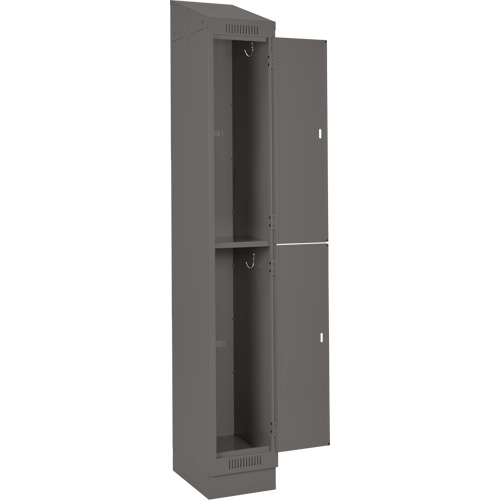 Clean Line Lockers, 2 -tier, Bank of 3, 36" x 18" x 82", Steel, Charcoal, Rivet (Assembled) Toolneeds Inc.
