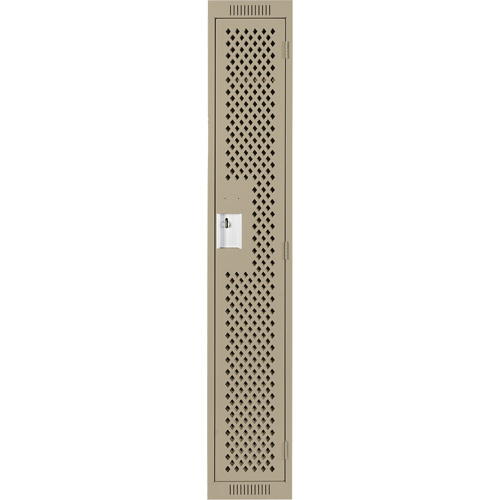 Clean Line Lockers, 12" x 15" x 72", Steel, Beige, Rivet (Assembled), Perforated Toolneeds Inc.
