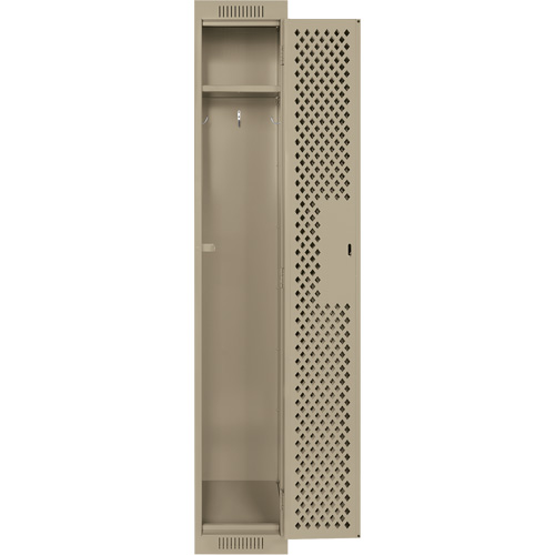 Clean Line Lockers, 12" x 15" x 72", Steel, Beige, Rivet (Assembled), Perforated Toolneeds Inc.