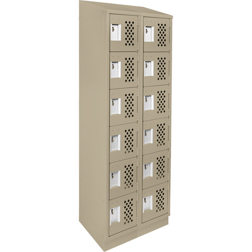 Assembled Lockerettes Clean Line Perforated Economy Lockers, 6 -tier, Bank of 2, 18" x 72" x 12", Steel Toolneeds Inc.