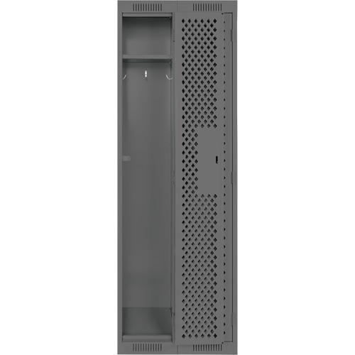 Clean Line Lockers, Bank of 2, 24" x 15" x 72", Steel, Charcoal, Rivet (Assembled), Perforated Toolneeds Inc.