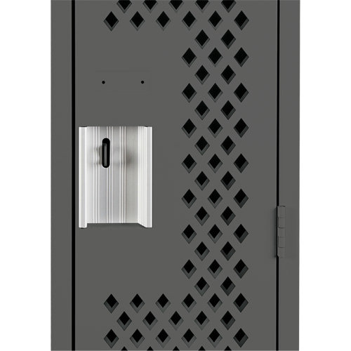 Clean Line Lockers, Bank of 3, 36" x 15" x 72", Steel, Charcoal, Rivet (Assembled), Perforated Toolneeds Inc.