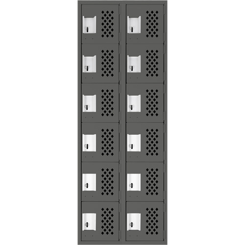 Petit casier perfor&eacute; Clean-Line, 6 niveaux, Bloc de 2, 12" x 72" x 12", Acier Toolneeds Inc.