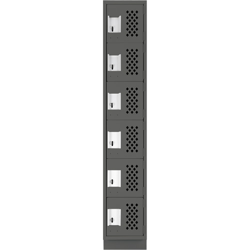 Clean-Line Perforated Lockerette, 6 -tier, 15" x 72" x 12", Steel Toolneeds Inc.