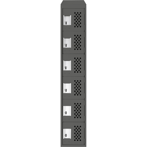 Assembled Lockerettes Clean Line Perforated Economy Lockers, 6 -tier, 18" x 72" x 12", Steel Toolneeds Inc.
