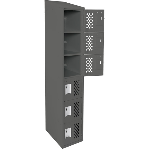 Assembled Lockerettes Clean Line Perforated Economy Lockers, 6 -tier, 18" x 72" x 12", Steel Toolneeds Inc.