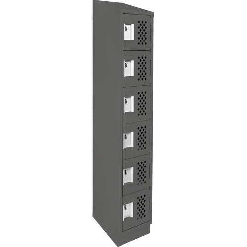 Assembled Lockerettes Clean Line Perforated Economy Lockers, 6 -tier, 18" x 72" x 12", Steel Toolneeds Inc.