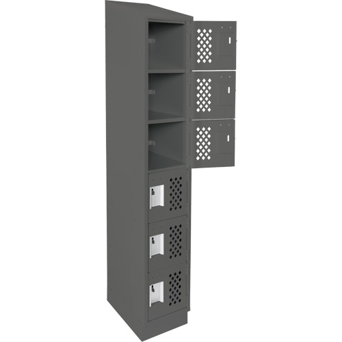 Assembled Lockerettes Clean Line Perforated Economy Lockers, 6 -tier, 18" x 72" x 12", Steel Toolneeds Inc.