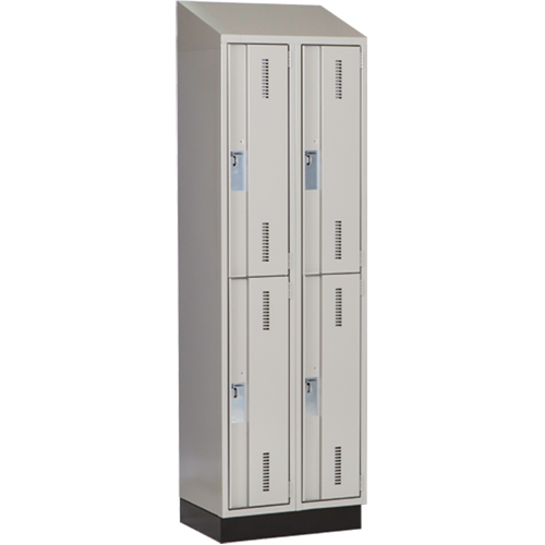 Concorde Heavy-Duty Lockers, 2 -tier, Bank of 2, 24" x 18" x 82", Steel, Grey, Welded (Assembled) Toolneeds Inc.