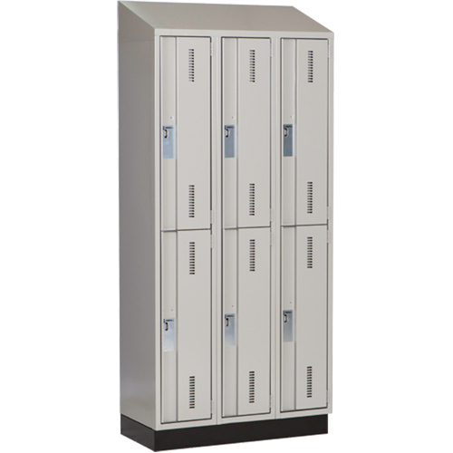 Concorde Heavy-Duty Lockers, 2 -tier, Bank of 3, 36" x 18" x 82", Steel, Grey, Welded (Assembled) Toolneeds Inc.
