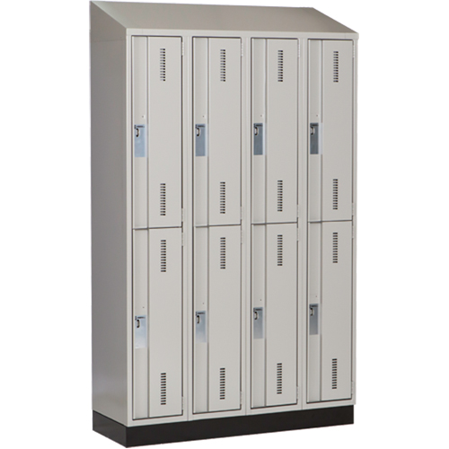 Concorde Heavy-Duty Lockers, 2 -tier, Bank of 4, 48" x 18" x 82", Steel, Grey, Welded (Assembled) Toolneeds Inc.