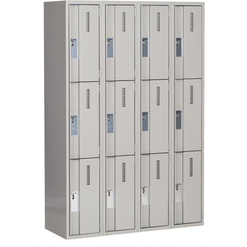 Casiers robustes Concorde, 3 niveaux, Bloc de 4, 48" x 18" x 72", Acier, Gris, Soud&eacute; (assembl&eacute;) Toolneeds Inc.