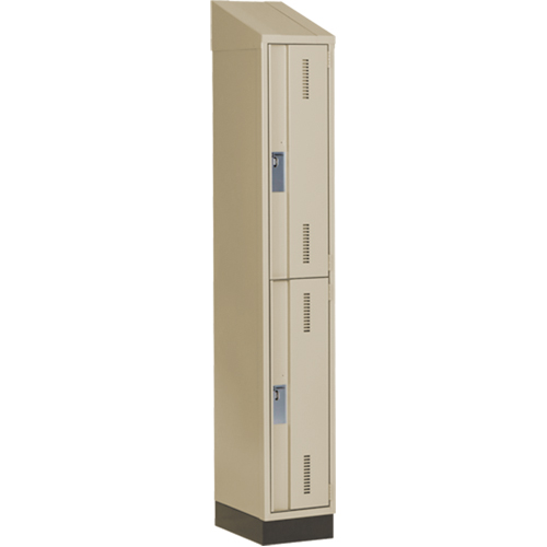 Concorde Heavy-Duty Lockers, 2 -tier, 12" x 18" x 82", Steel, Beige, Welded (Assembled) Toolneeds Inc.
