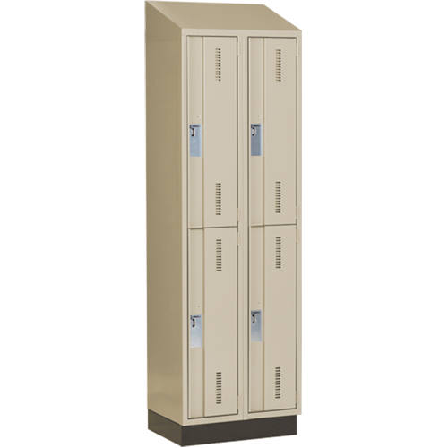 Concorde Heavy-Duty Lockers, 2 -tier, Bank of 2, 24" x 18" x 82", Steel, Beige, Welded (Assembled) Toolneeds Inc.