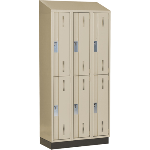 Concorde Heavy-Duty Lockers, 2 -tier, Bank of 3, 36" x 18" x 82", Steel, Beige, Welded (Assembled) Toolneeds Inc.