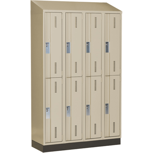 Concorde Heavy-Duty Lockers, 2 -tier, Bank of 4, 48" x 18" x 82", Steel, Beige, Welded (Assembled) Toolneeds Inc.