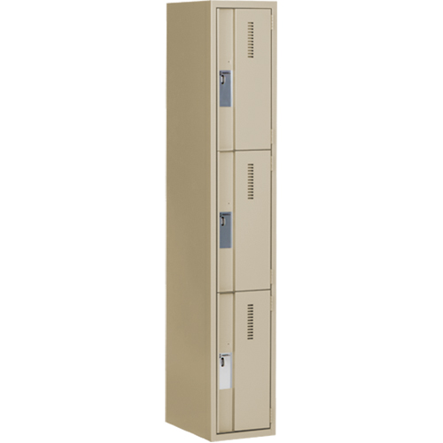 Casiers robustes Concorde, 3 niveaux, 12" x 18" x 72", Acier, Beige, Soud&eacute; (assembl&eacute;) Toolneeds Inc.