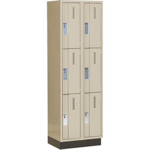 Concorde Heavy-Duty Lockers, 3 -tier, Bank of 2, 24" x 18" x 76", Steel, Beige, Welded (Assembled) Toolneeds Inc.
