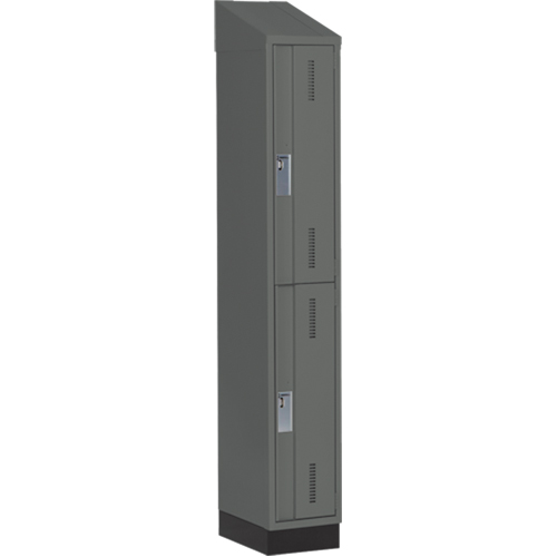 Concorde Heavy-Duty Lockers, 2 -tier, 12" x 18" x 82", Steel, Charcoal, Welded (Assembled) Toolneeds Inc.