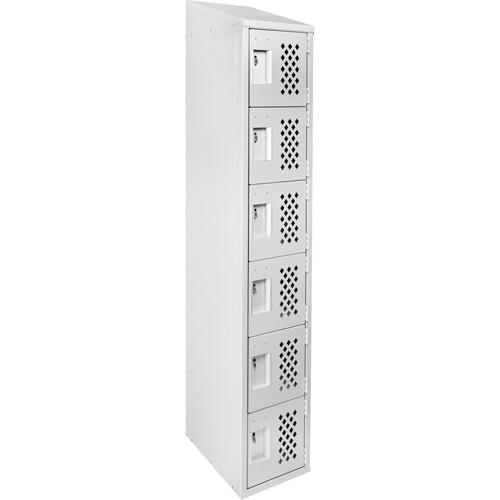 Assembled Lockerettes Clean Line Perforated Economy Lockers, 6 -tier, 18" x 72" x 12", Steel Toolneeds Inc.
