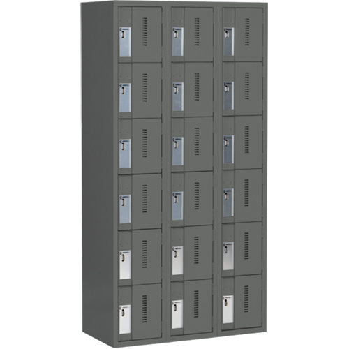 Casiers robustes Concorde, 6 niveaux, Bloc de 3, 36" x 18" x 72", Acier, Charbon, Soud&eacute; (assembl&eacute;) Toolneeds Inc.