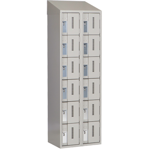 Concorde Heavy-Duty Lockers, 6 -tier, Bank of 2, 24" x 18" x 78", Steel, Grey, Welded (Assembled) Toolneeds Inc.