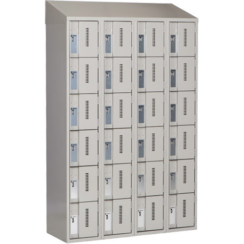 Concorde Heavy-Duty Lockers, 6 -tier, Bank of 4, 48" x 18" x 78", Steel, Grey, Welded (Assembled) Toolneeds Inc.
