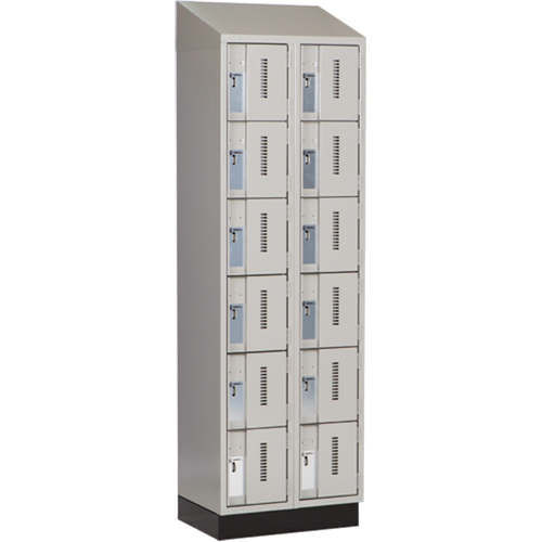 Concorde Heavy-Duty Lockers, 6 -tier, Bank of 2, 24" x 18" x 82", Steel, Grey, Welded (Assembled) Toolneeds Inc.