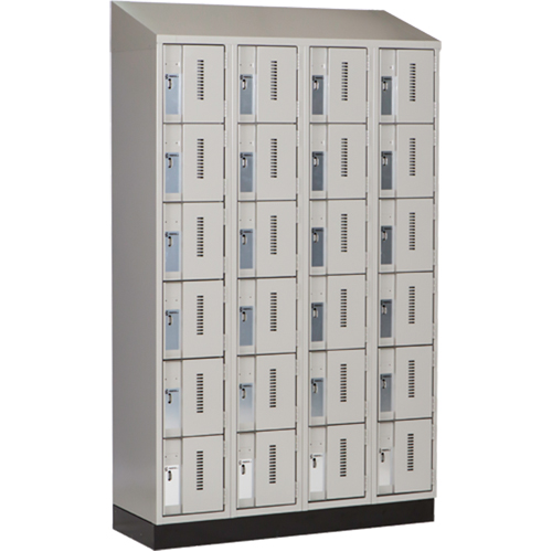 Concorde Heavy-Duty Lockers, 6 -tier, Bank of 4, 48" x 18" x 82", Steel, Grey, Welded (Assembled) Toolneeds Inc.