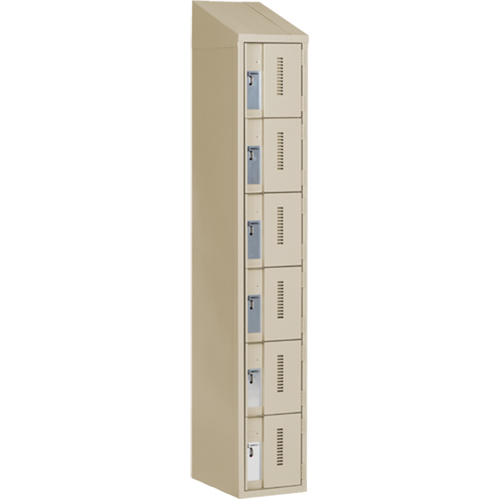 Concorde Heavy-Duty Lockers, 6 -tier, 12" x 18" x 78", Steel, Beige, Welded (Assembled) Toolneeds Inc.