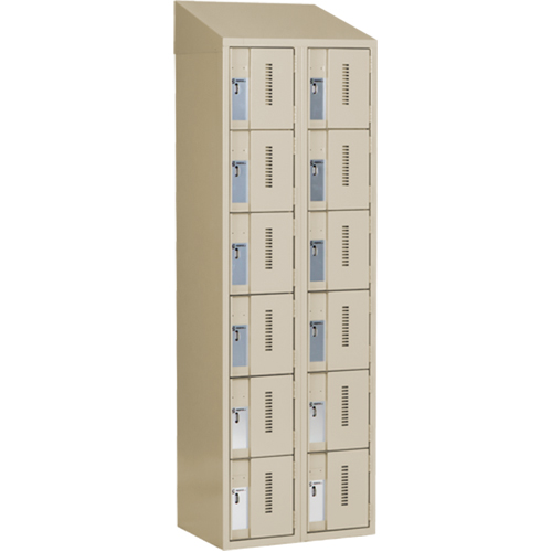 Concorde Heavy-Duty Lockers, 6 -tier, Bank of 2, 24" x 18" x 78", Steel, Beige, Welded (Assembled) Toolneeds Inc.