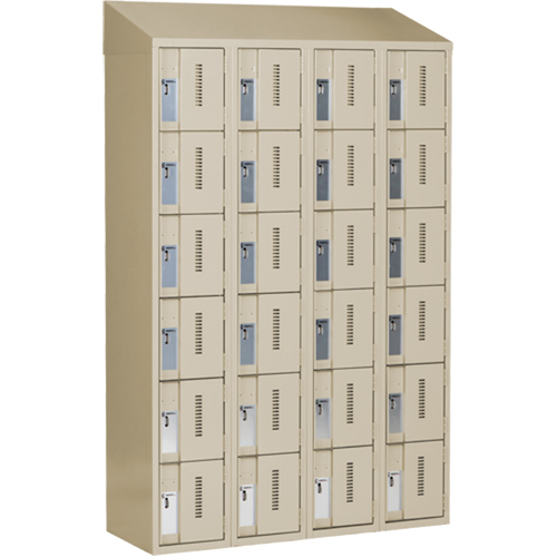Concorde Heavy-Duty Lockers, 6 -tier, Bank of 4, 48" x 18" x 78", Steel, Beige, Welded (Assembled) Toolneeds Inc.