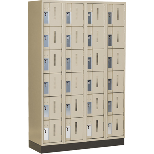 Concorde Heavy-Duty Lockers, 6 -tier, Bank of 4, 48" x 18" x 76", Steel, Beige, Welded (Assembled) Toolneeds Inc.