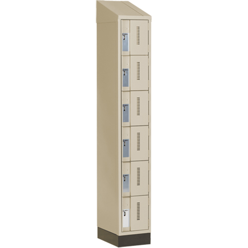 Concorde Heavy-Duty Lockers, 6 -tier, 12" x 18" x 82", Steel, Beige, Welded (Assembled) Toolneeds Inc.