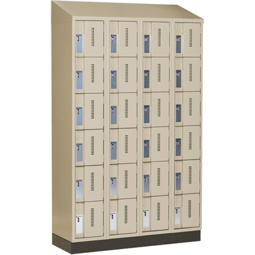 Concorde Heavy-Duty Lockers, 6 -tier, Bank of 4, 48" x 18" x 82", Steel, Beige, Welded (Assembled) Toolneeds Inc.
