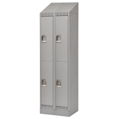 Casiers assembl&eacute;s, 2 niveaux, Bloc de 2, 24" x 18" x 72", Acier, Gris, Rivet (assembl&eacute;) Toolneeds Inc.