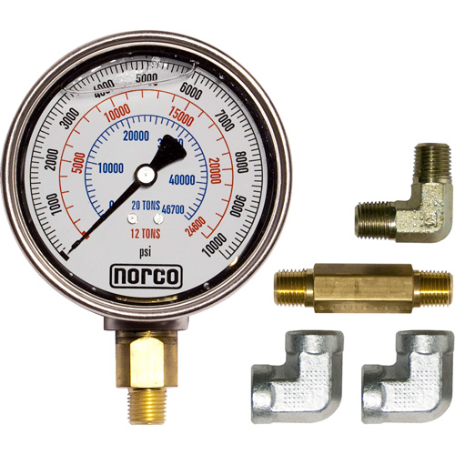 Hydraulic Gauge with Fittings, 4" , Bottom Mount, Analogue Toolneeds Inc.