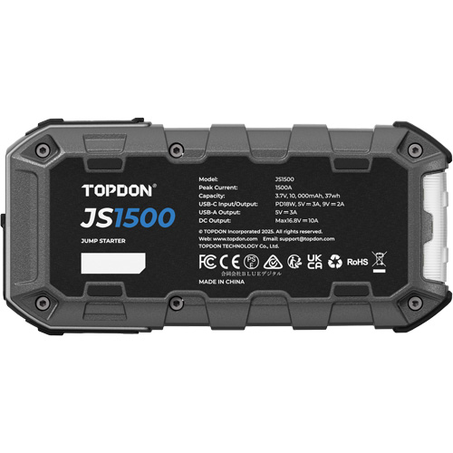 D&eacute;marreur d'appoint, survolteur, banque d'alimentation et lampe de poche JumpSurge1500 Toolneeds Inc.