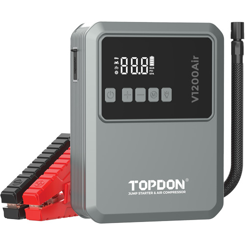 V1200Air 2-en-1: d&eacute;marreur de secours de 1200 A de pointe et gonfleur de pneus Toolneeds Inc.