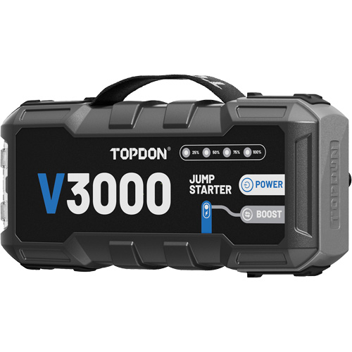 Survolteur, banque d'alimentation et lampe de poche V3000 Toolneeds Inc.