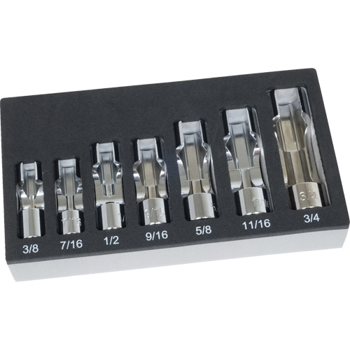 Jeu de douilles pour &eacute;crous &eacute;vas&eacute;s SAE avec plateau en mousse, 7 Morceaux, Prise de 3/8" Toolneeds Inc.